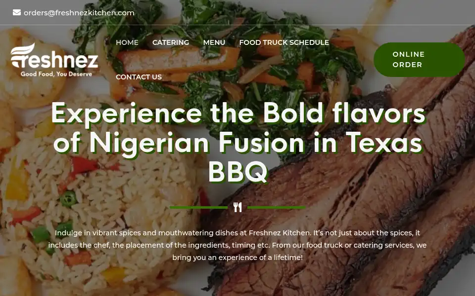 Screenshot of freshnezkitchen.com