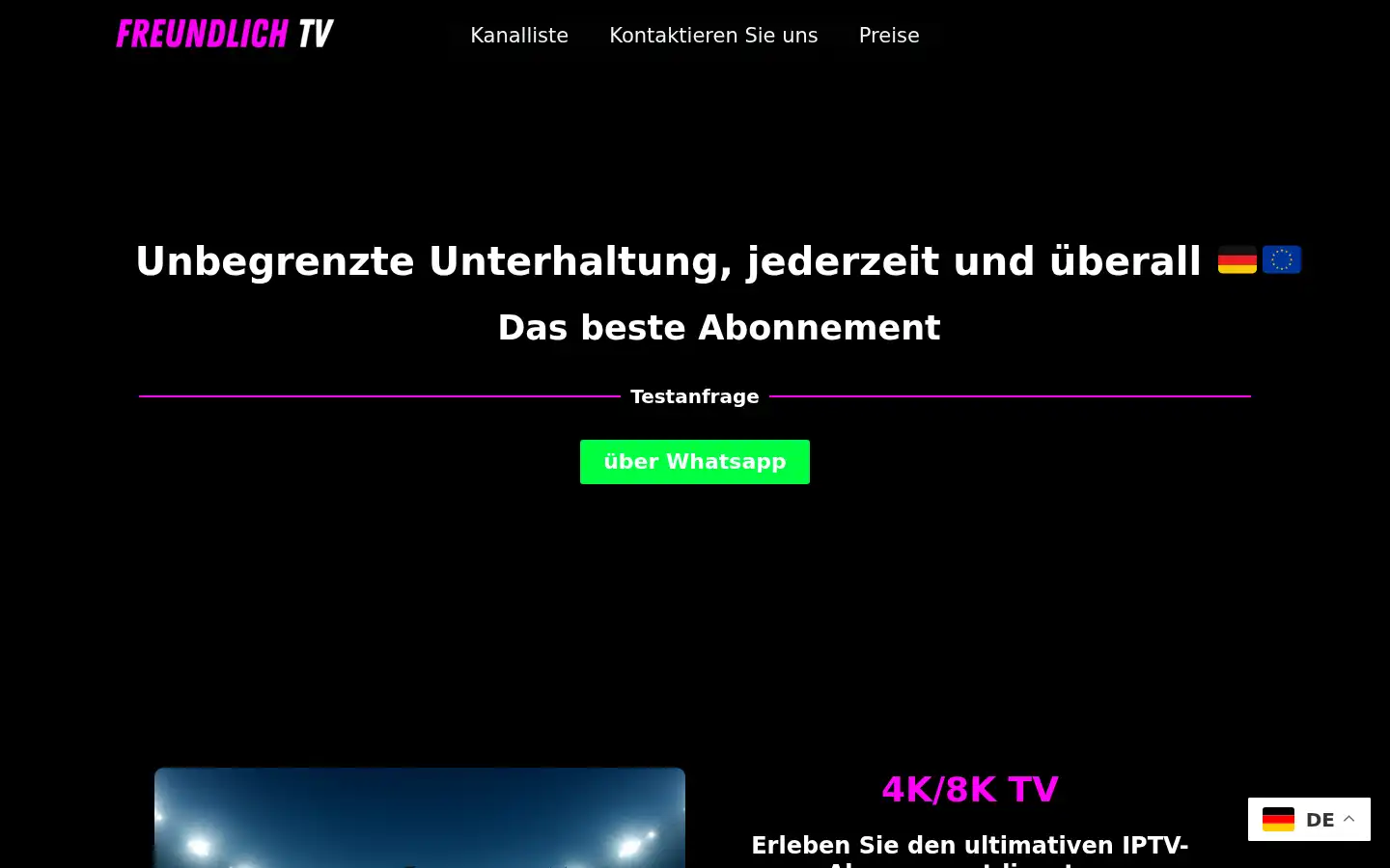 Screenshot of freundlichtv.com