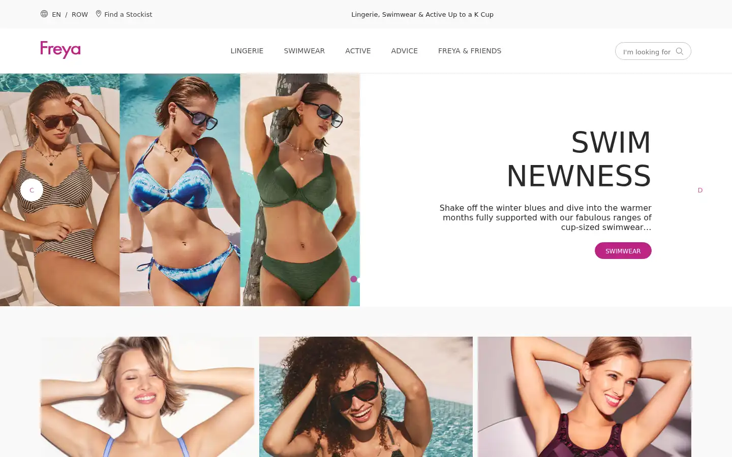 Screenshot of freyalingerie.com