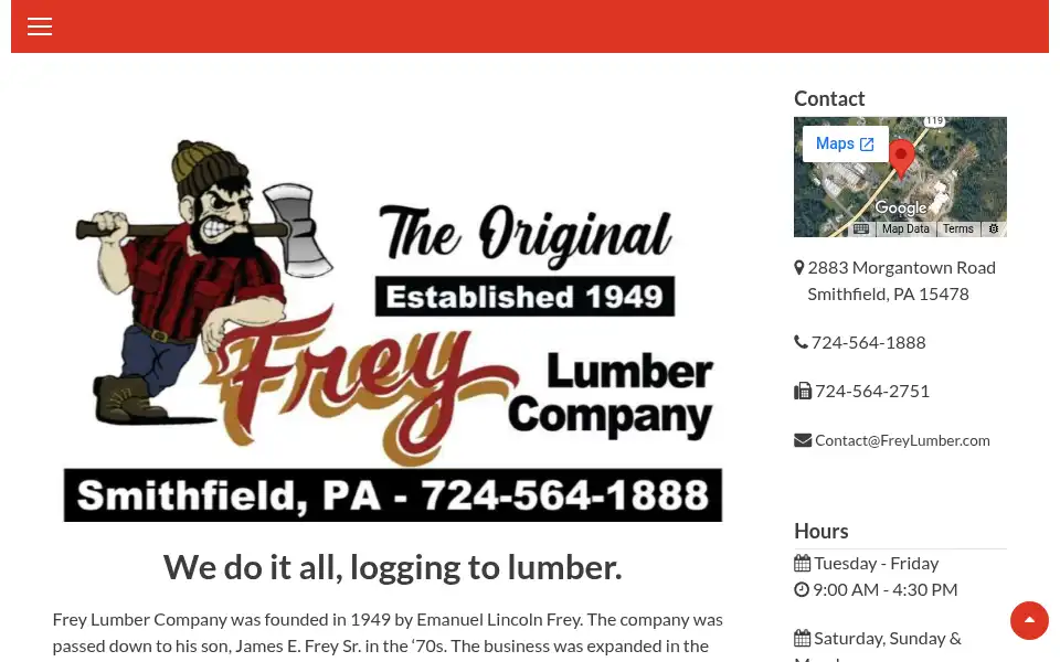Screenshot of freylumber.com