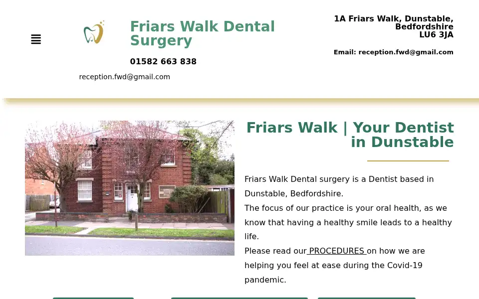 Screenshot of friarswalkdentalsurgery.co.uk