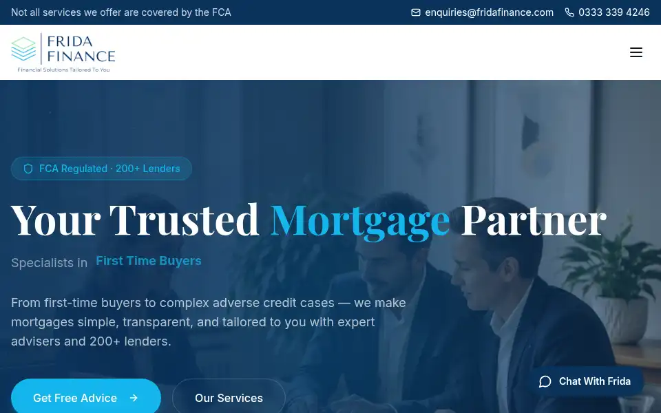 Screenshot of fridafinance.com