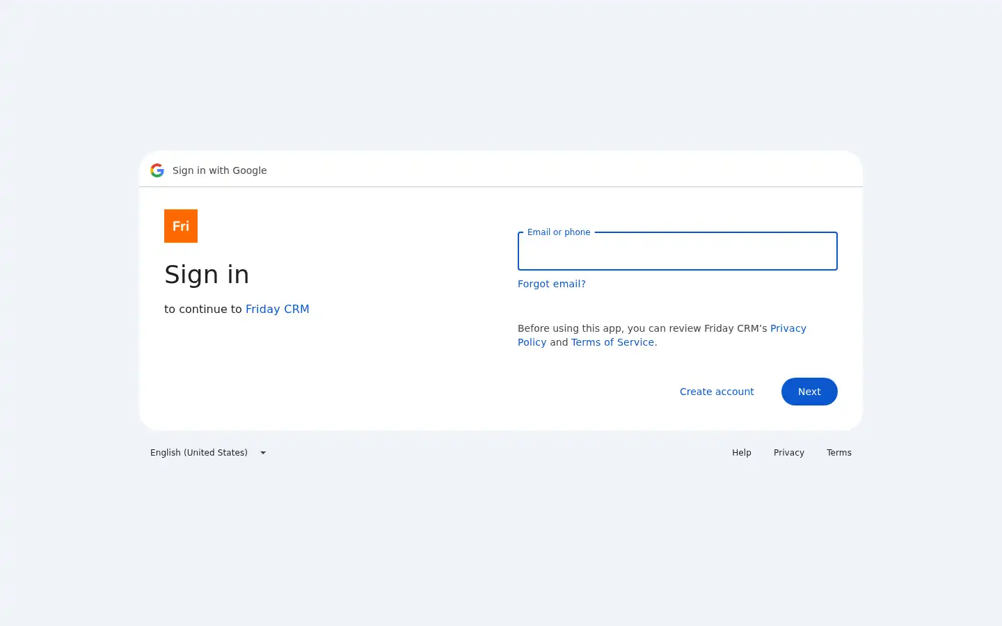 Screenshot of fridaycrm.com
