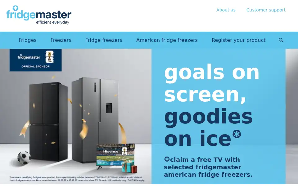 Screenshot of fridgemaster.co.uk