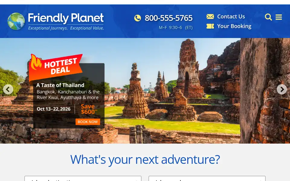 Screenshot of friendlyplanet.com