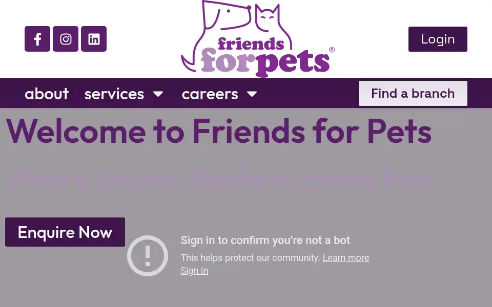 Screenshot of friendsforpets.co.uk