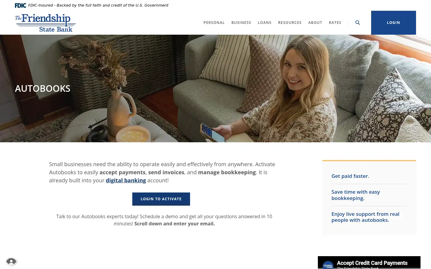 Screenshot of friendshipstatebank.com