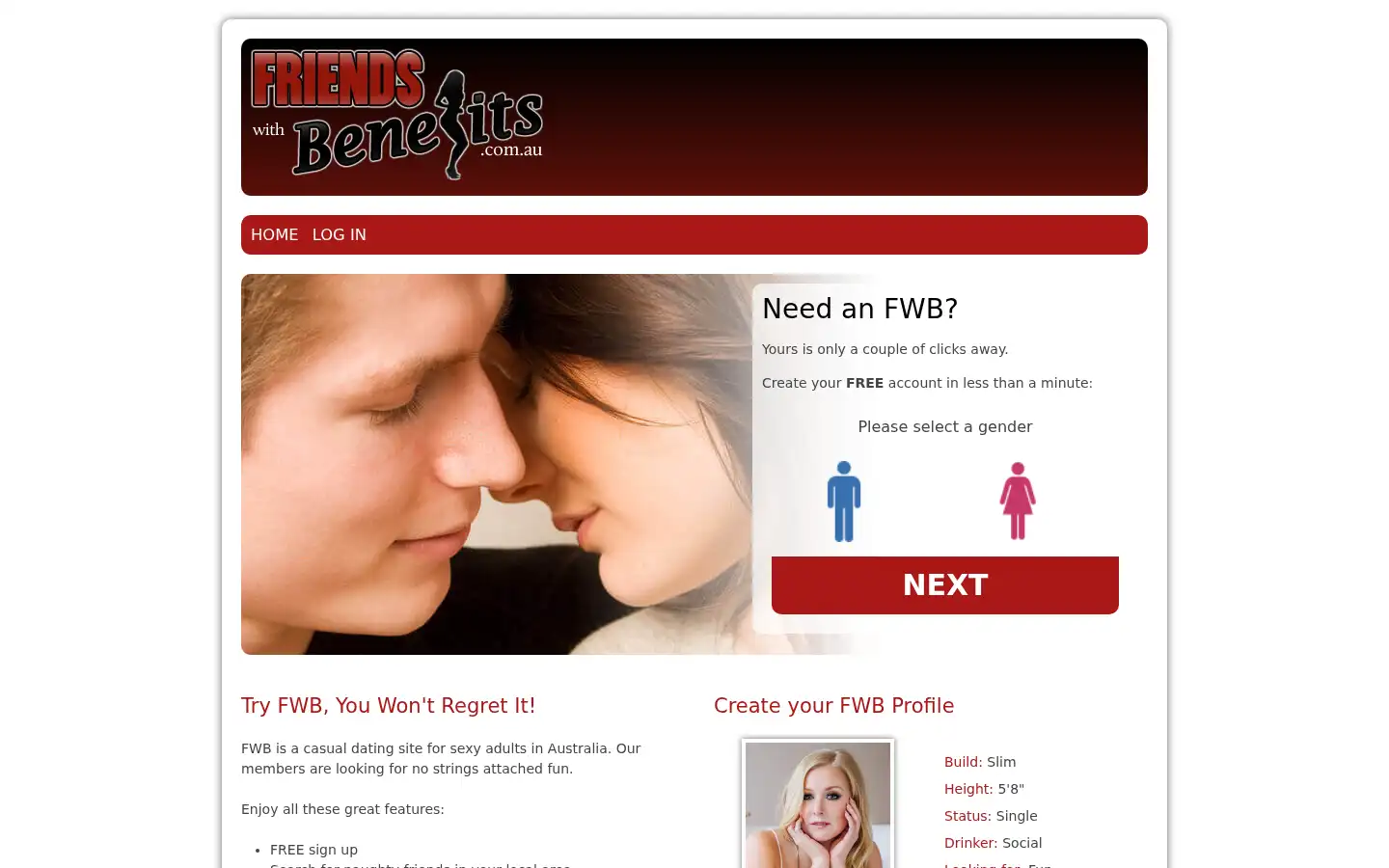 Screenshot of friendswithbenefits.com.au