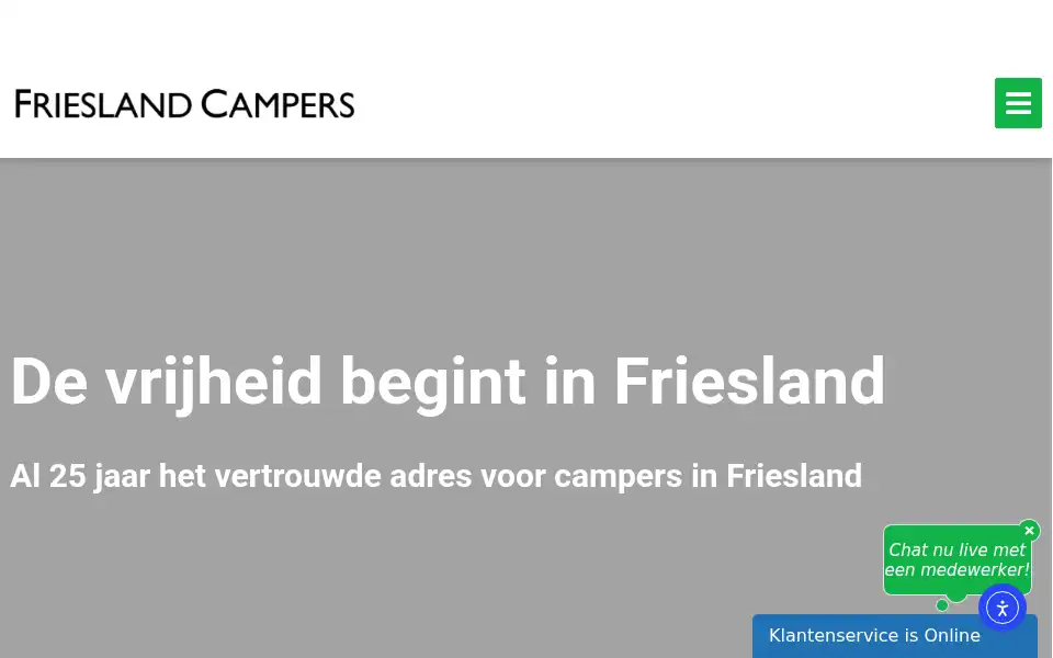 Screenshot of frieslandcampers.nl