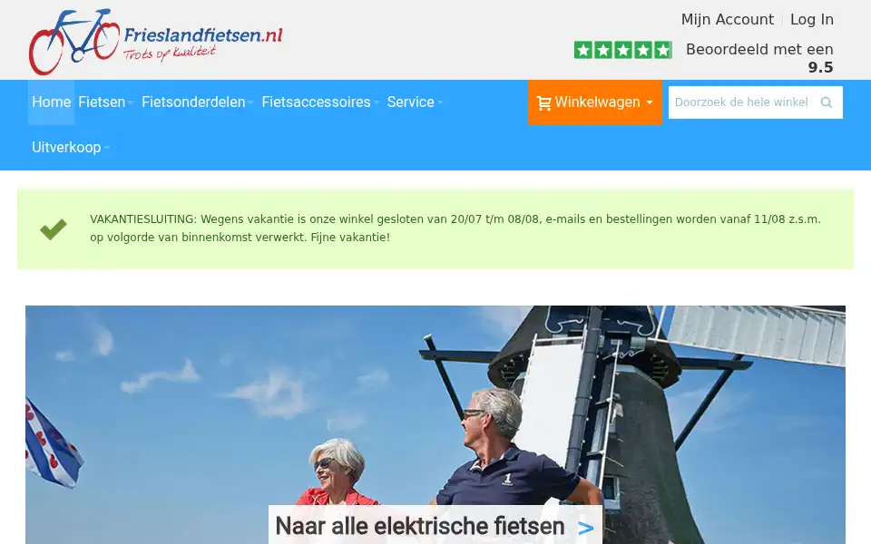 Screenshot of frieslandfietsen.nl