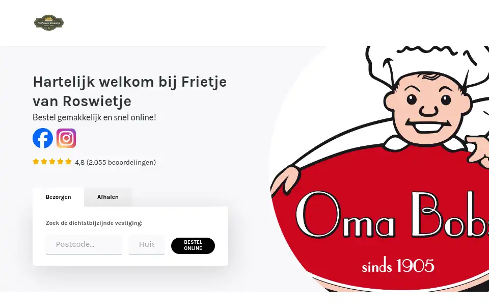 Screenshot of frietjevanroswietje.nl