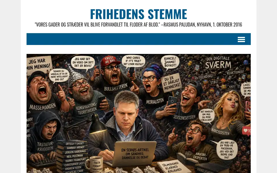 Screenshot of frihedensstemme.dk