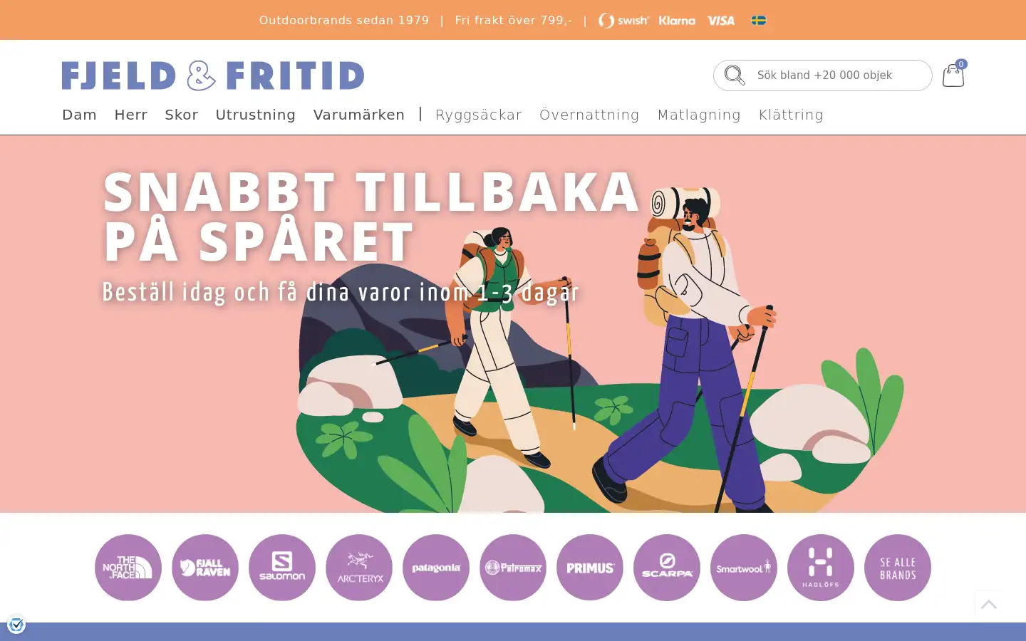 Screenshot of friluftsland.se