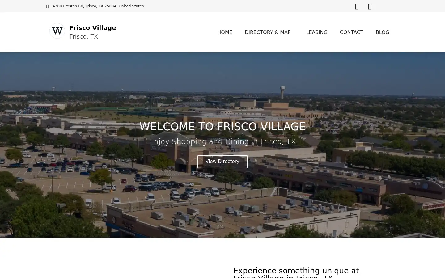 Screenshot of friscovillage.com