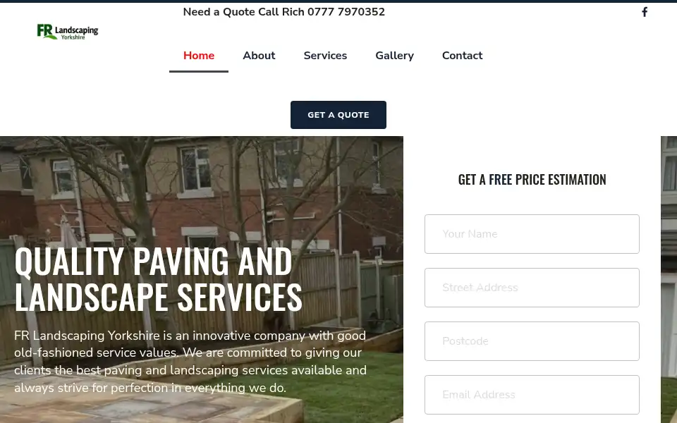 Screenshot of frlandscapingyorkshire.co.uk