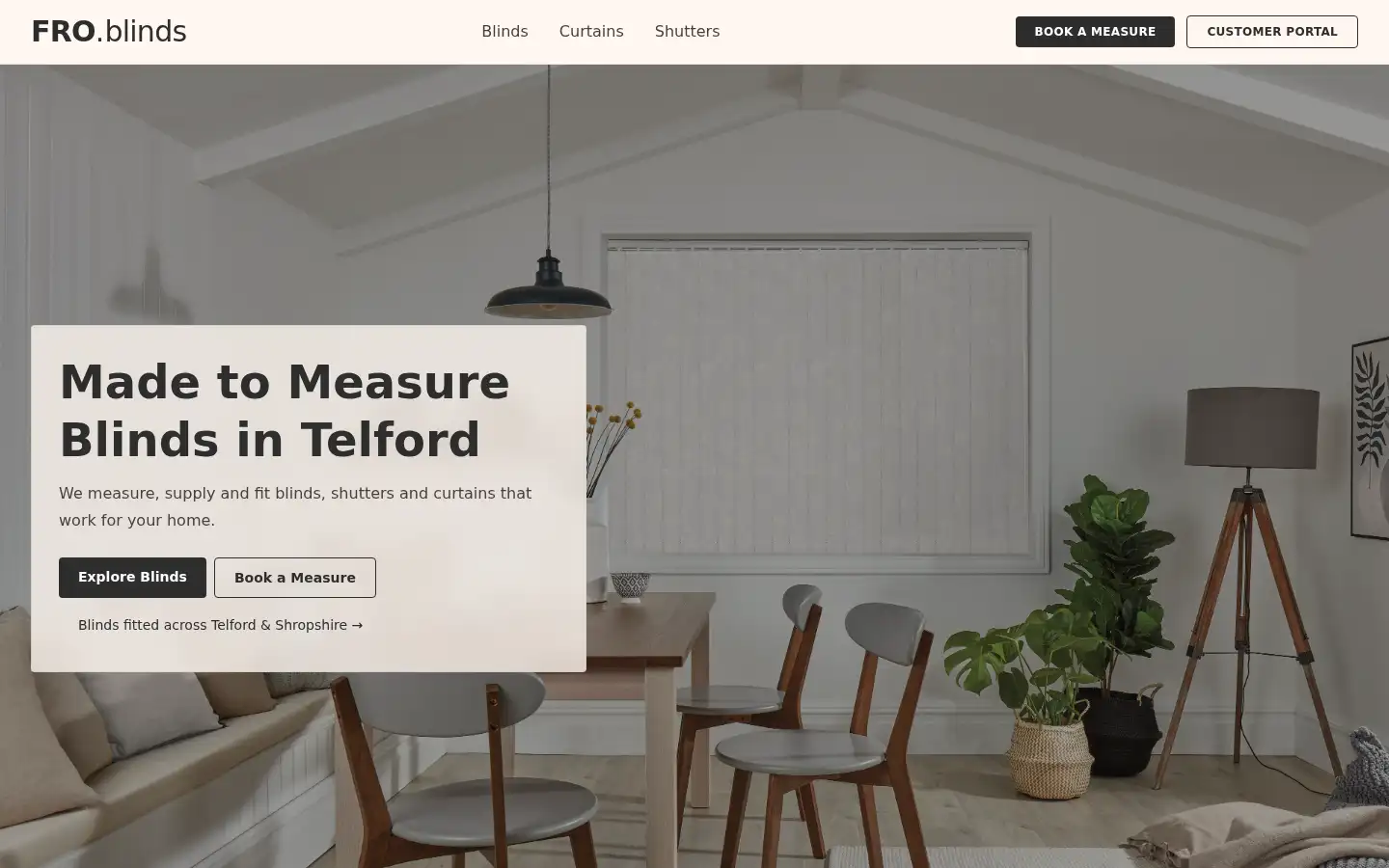 Screenshot of fro-blinds.co.uk