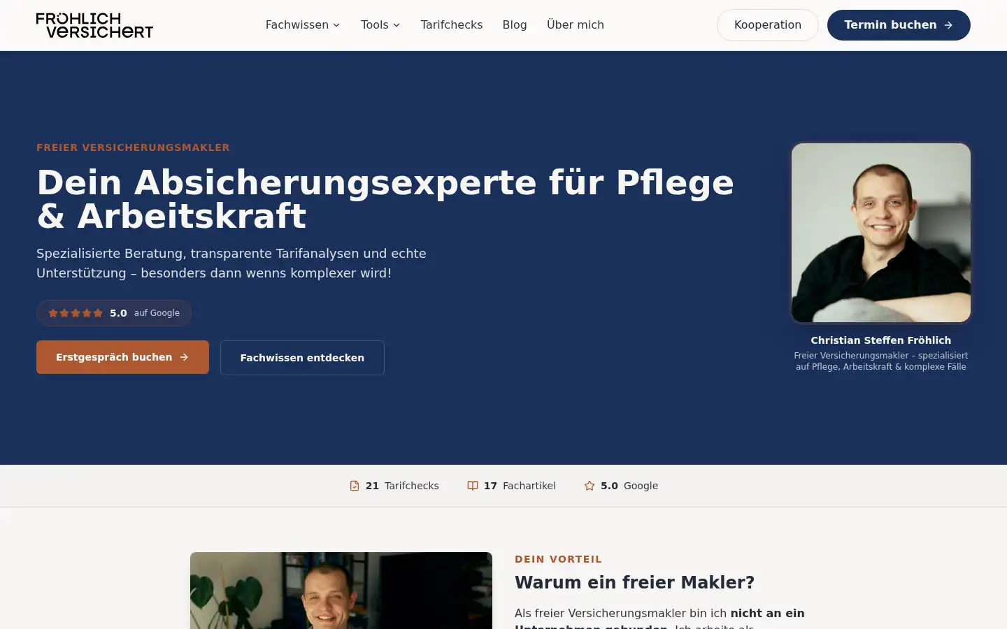 Screenshot of froehlich-versichert.com