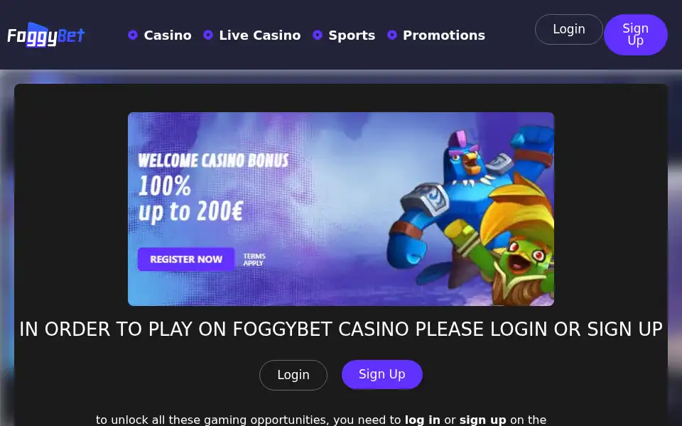 Screenshot of froggybetcasino.co.uk