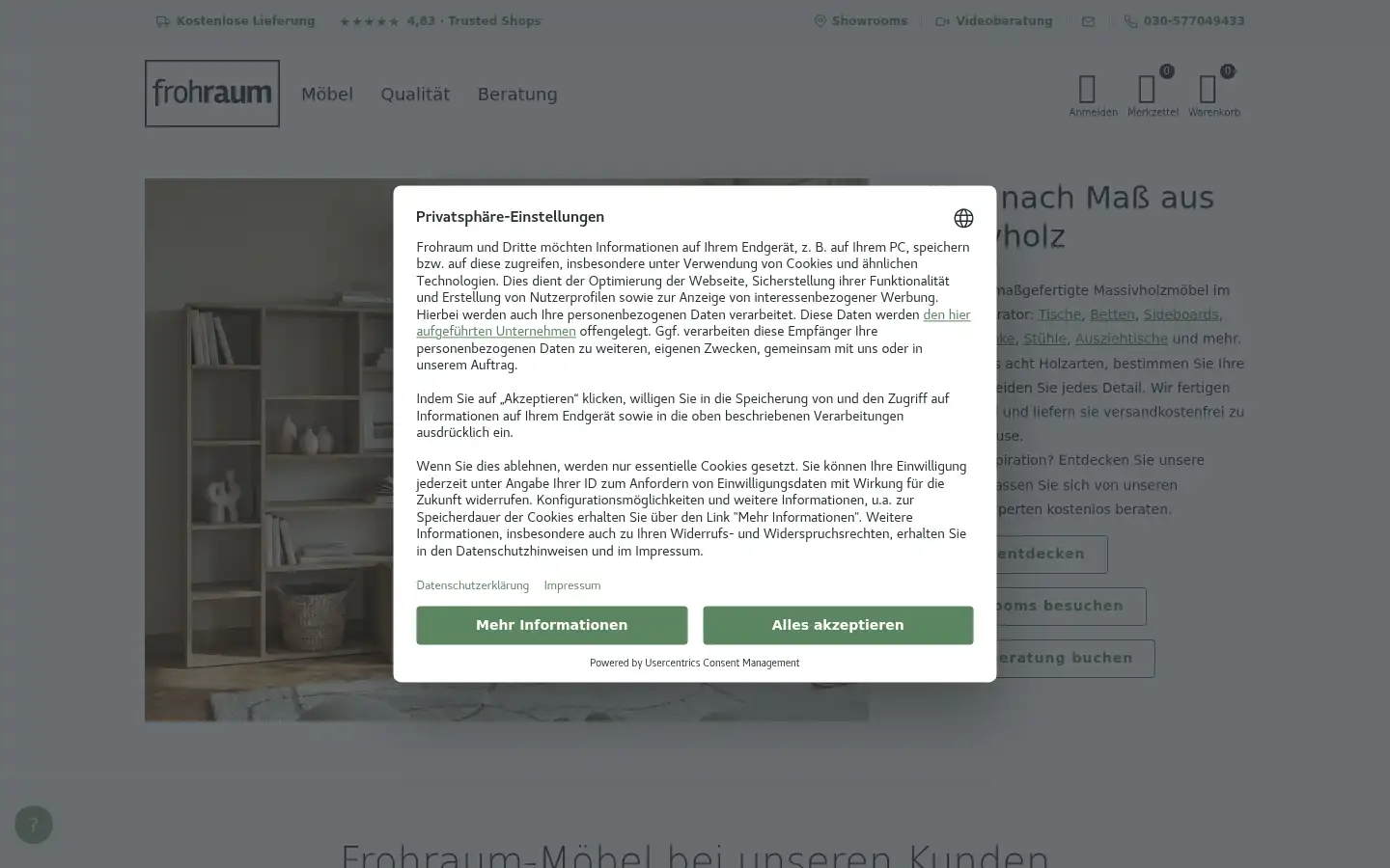 Screenshot of frohraum.de