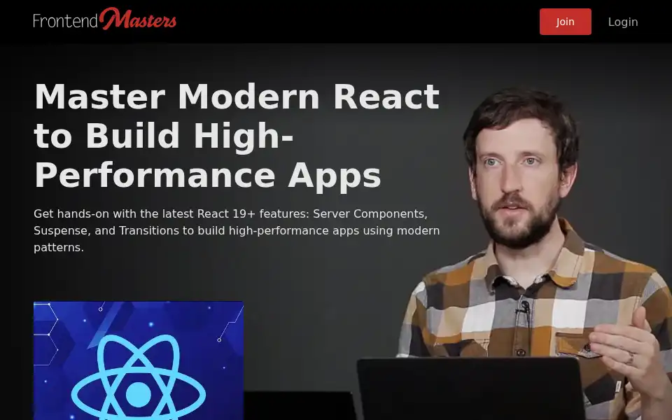 Screenshot of frontendmasters.com