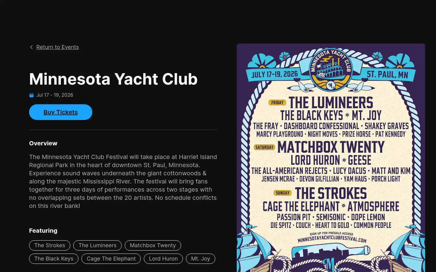 Screenshot of frontgatetickets.com