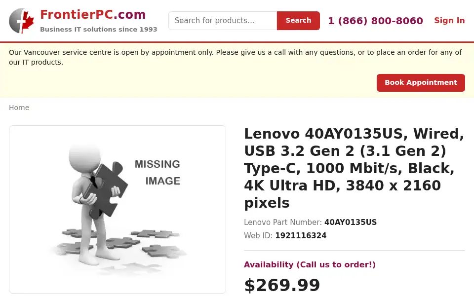 Screenshot of frontierpc.com