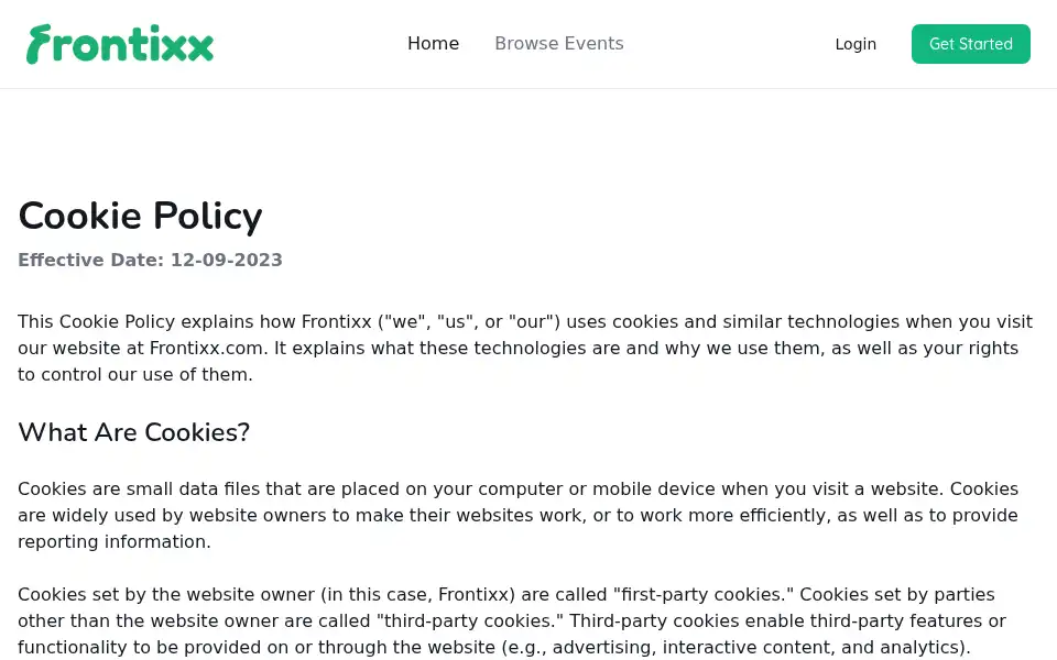 Screenshot of frontixx.com