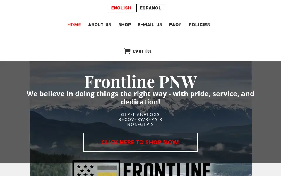 Screenshot of frontlinepnw.com