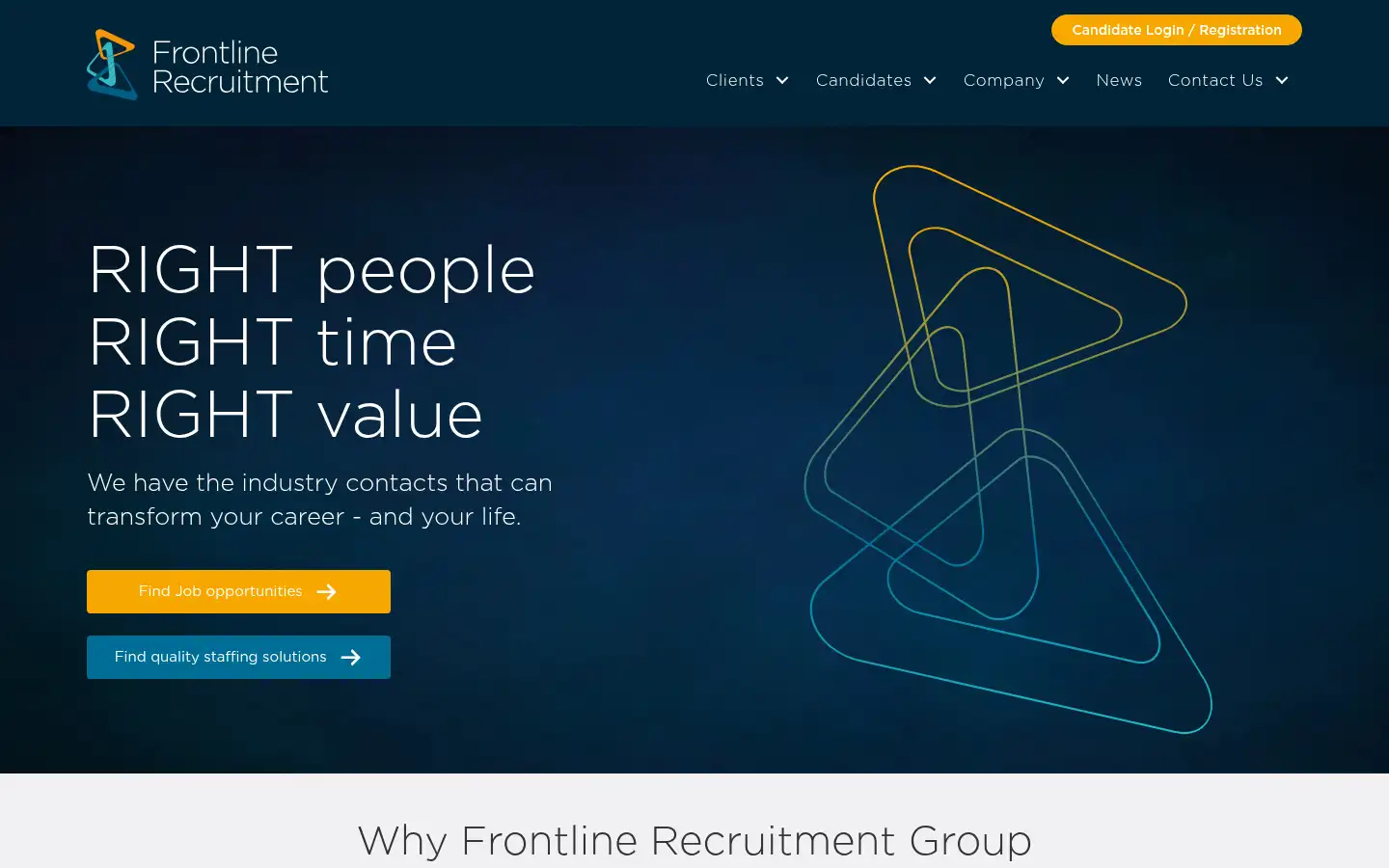 Screenshot of frontlinerecruitment.co.uk