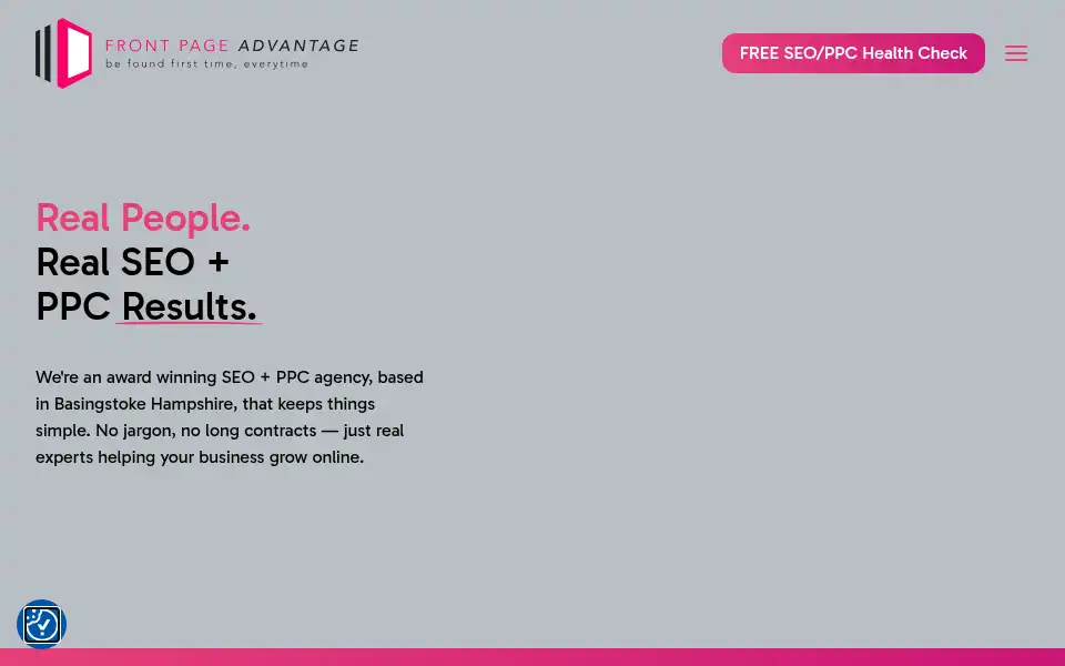 Screenshot of frontpageadvantage.com