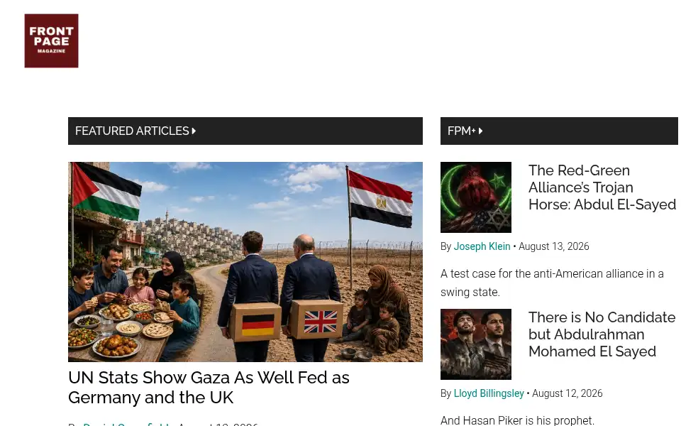 Screenshot of frontpagemag.com