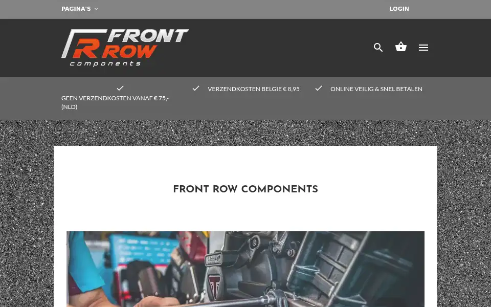 Screenshot of frontrowcomponents.com