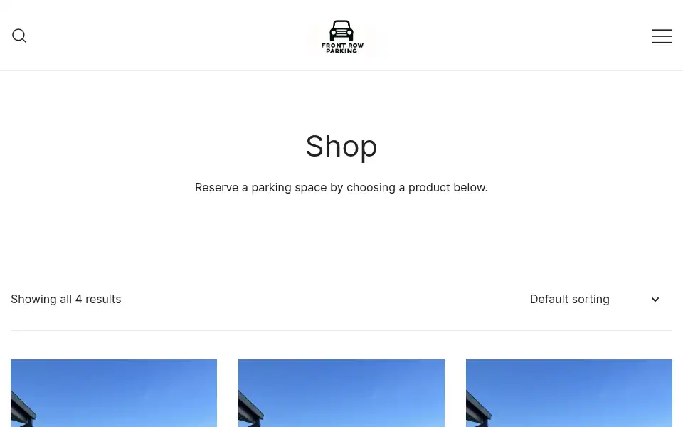 Screenshot of frontrowparking.co.uk