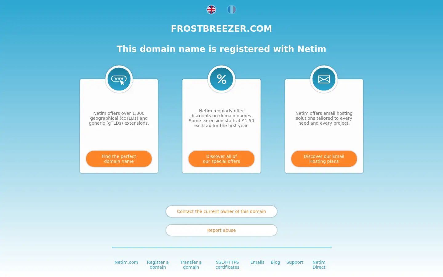 Screenshot of frostbreezer.com