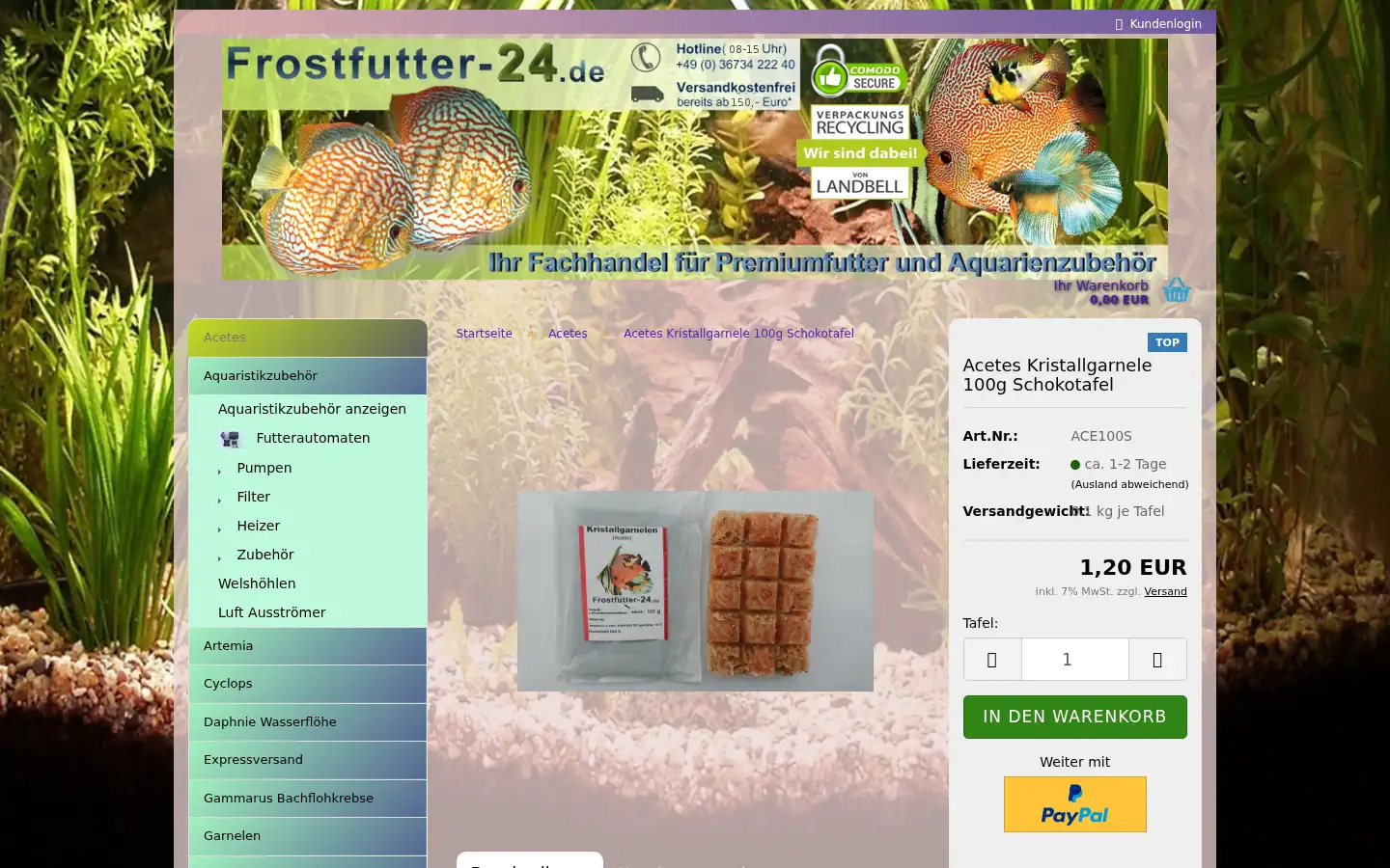 Screenshot of frostfutter-24.de
