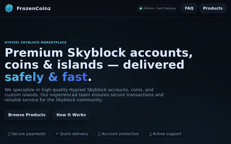 Screenshot of frozencoinz.com