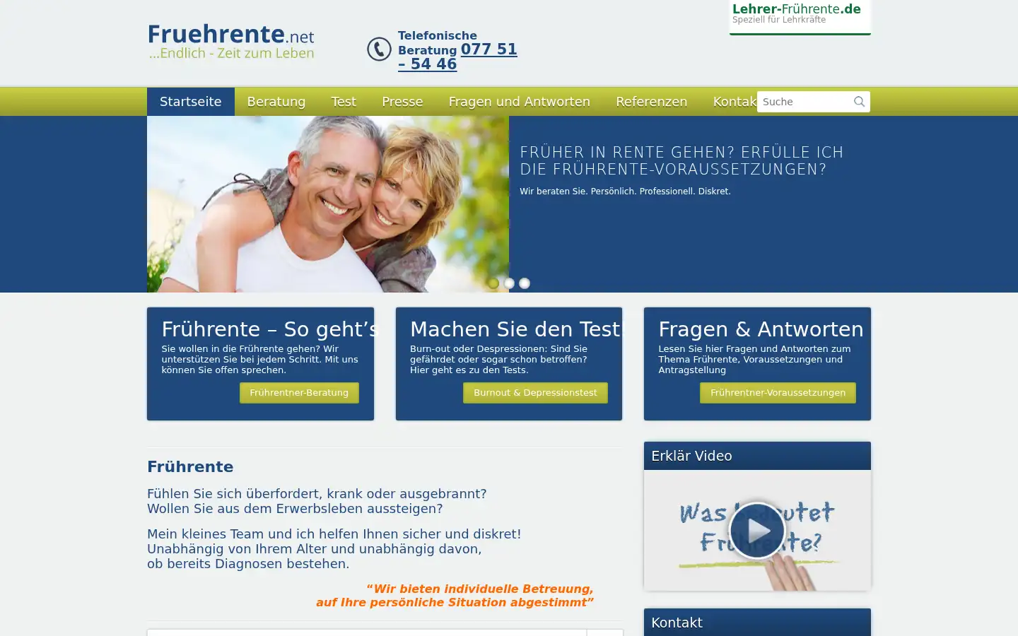 Screenshot of fruehrente.net
