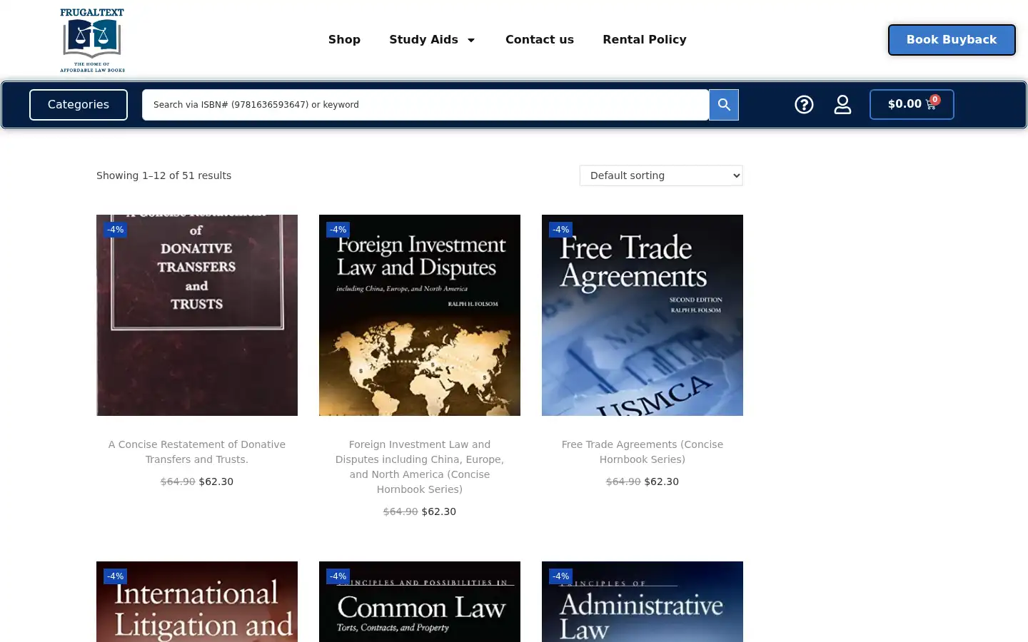 Screenshot of frugaltext.com