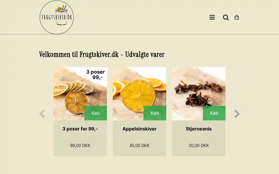 Screenshot of frugtskiver.dk