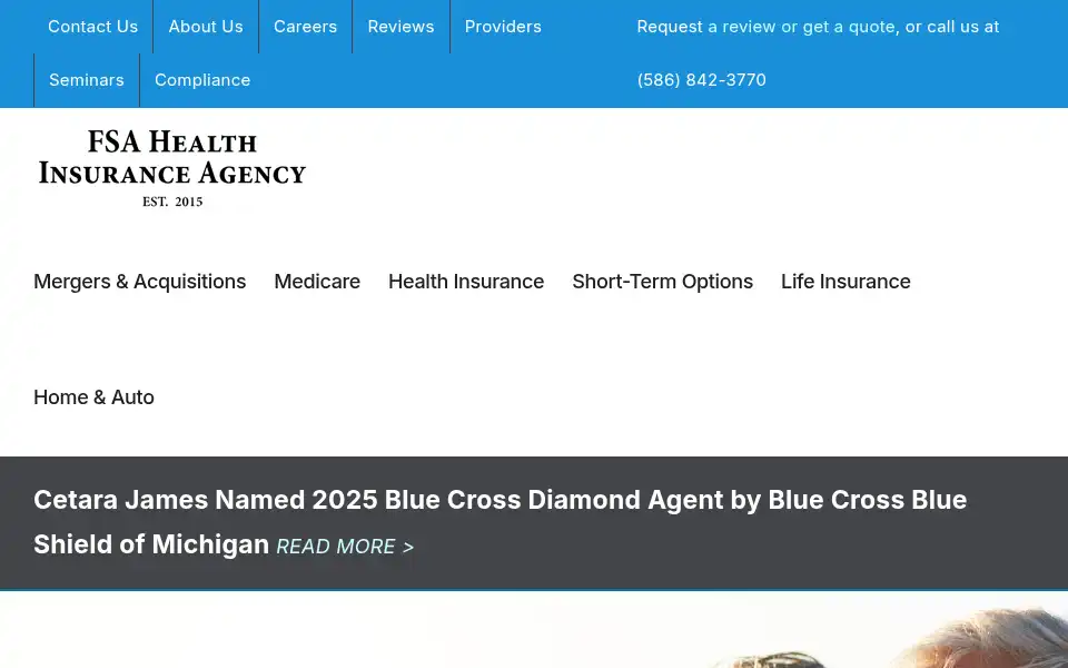 Screenshot of fsahealth.org
