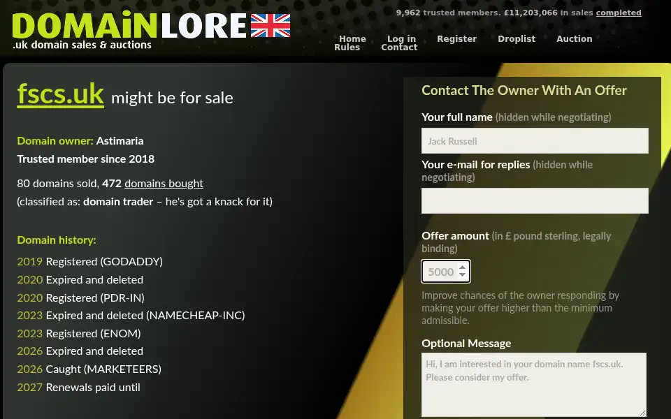 Screenshot of fscs.uk
