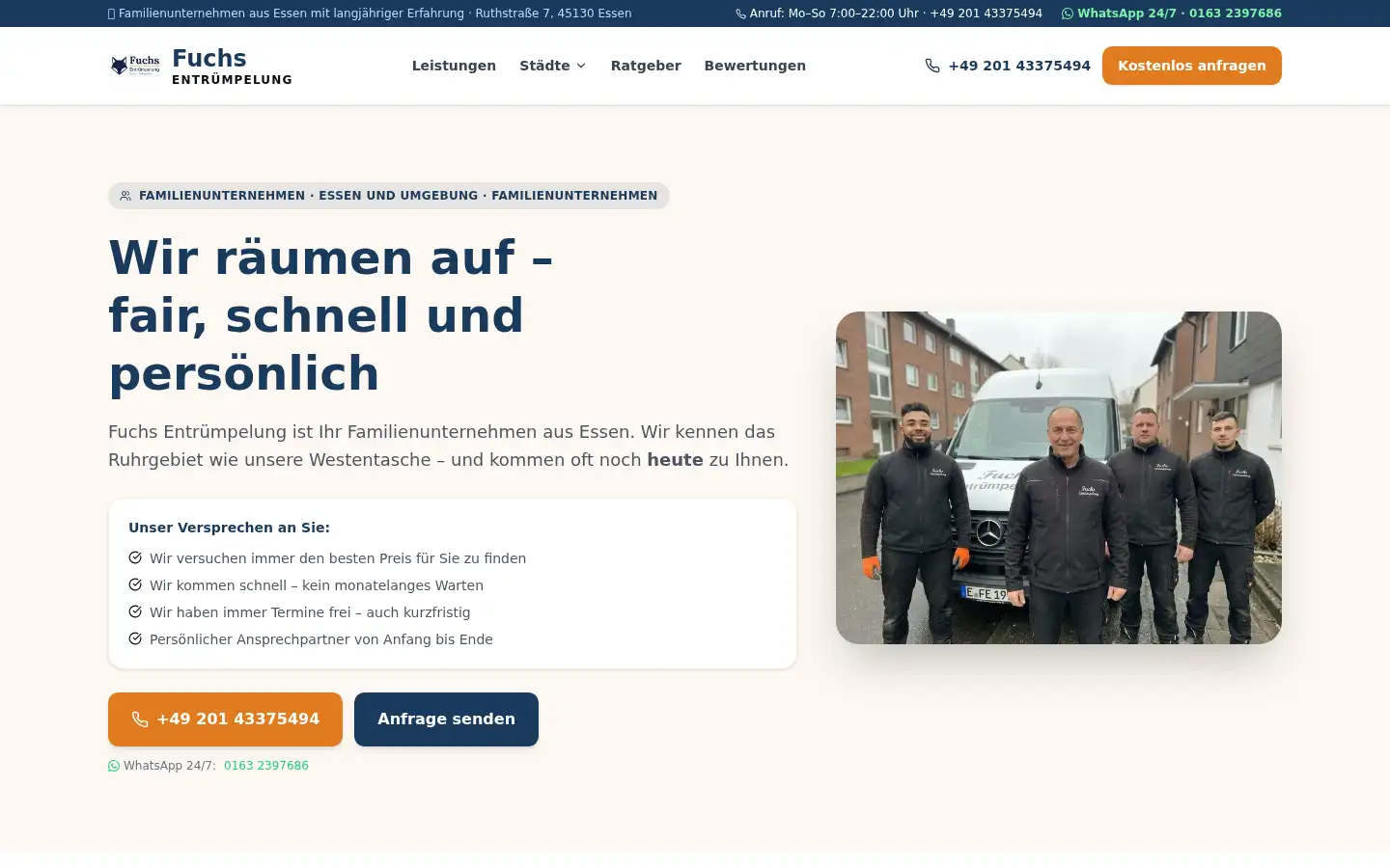 Screenshot of fuchs-entruempelung.de
