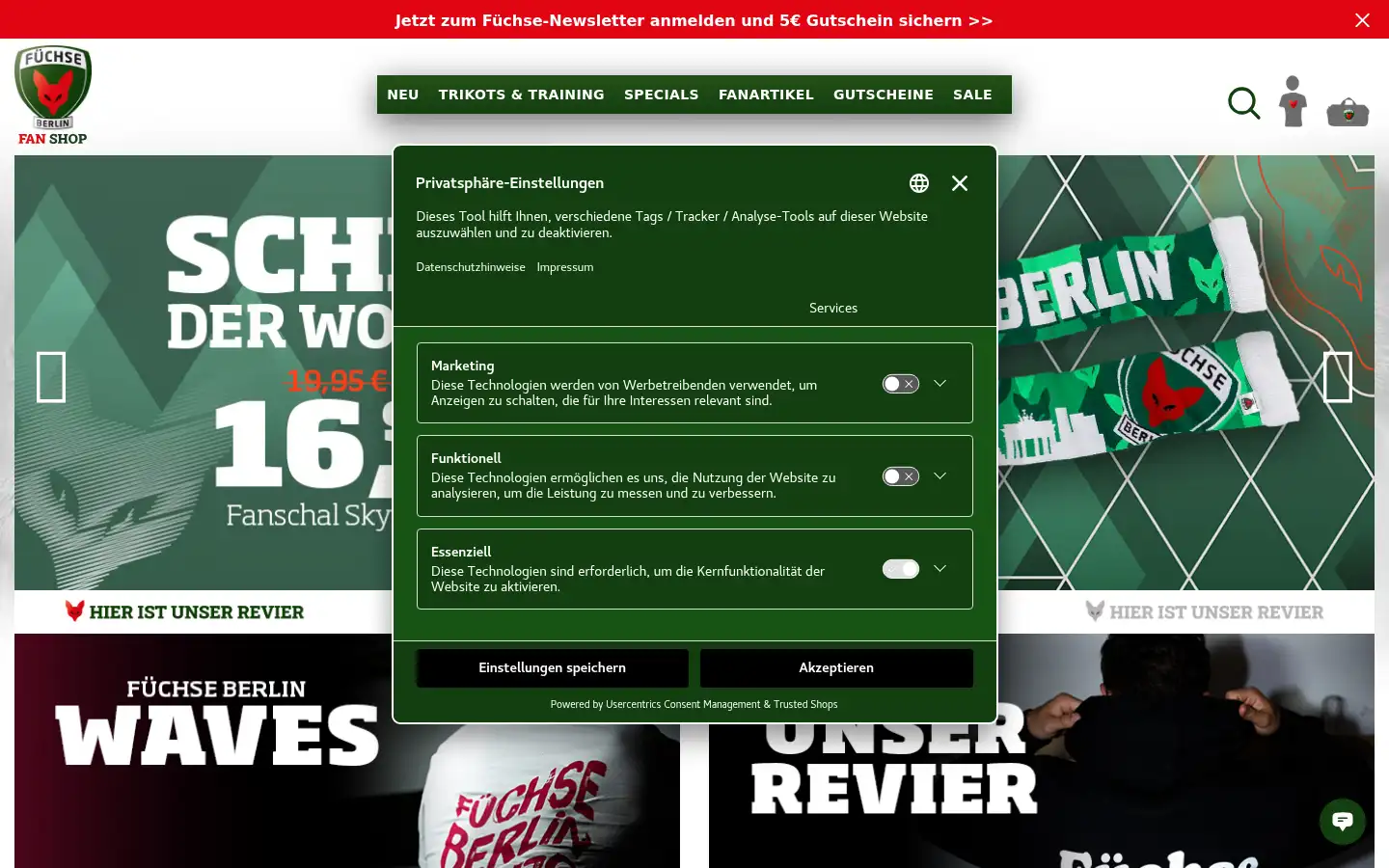 Screenshot of fuechseshop.de