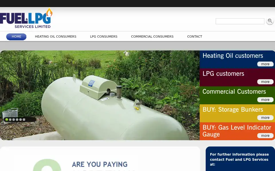 Screenshot of fuelandlpgservices.co.uk