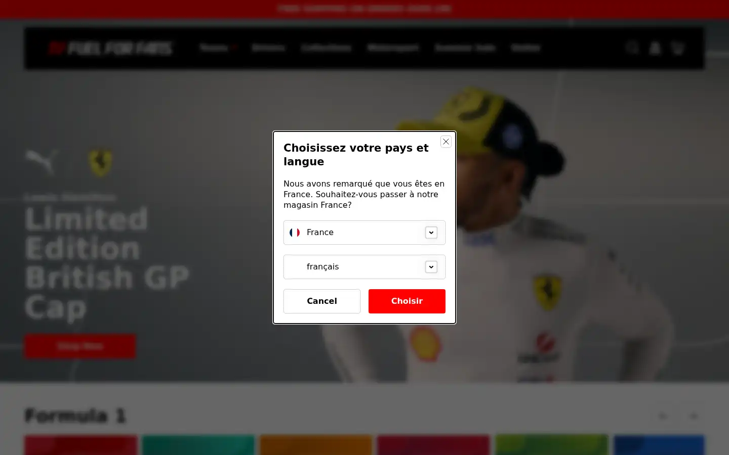 Screenshot of fuelforfans.com