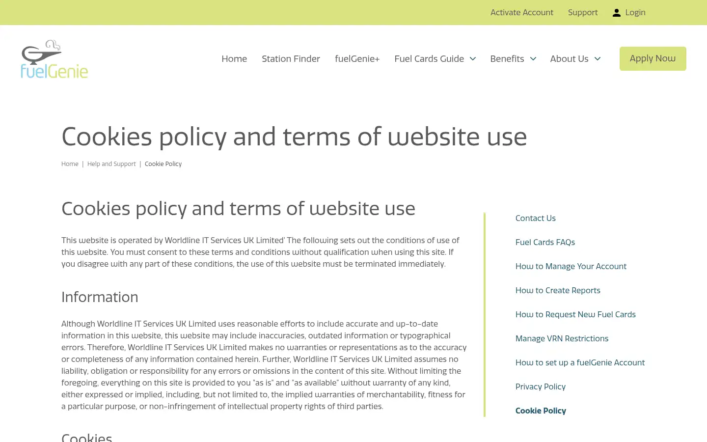 Screenshot of fuelgenie.co.uk