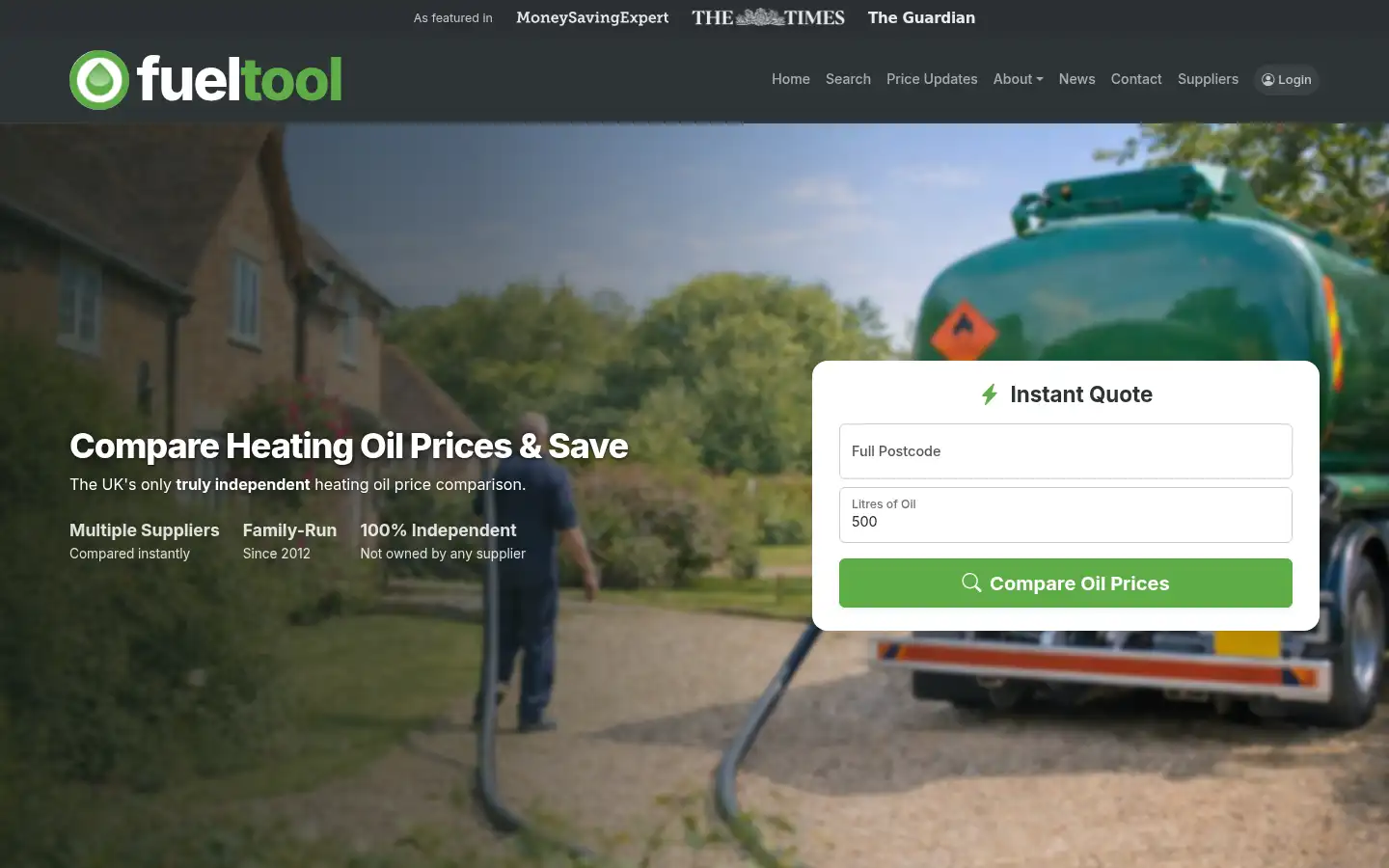 Screenshot of fueltool.co.uk