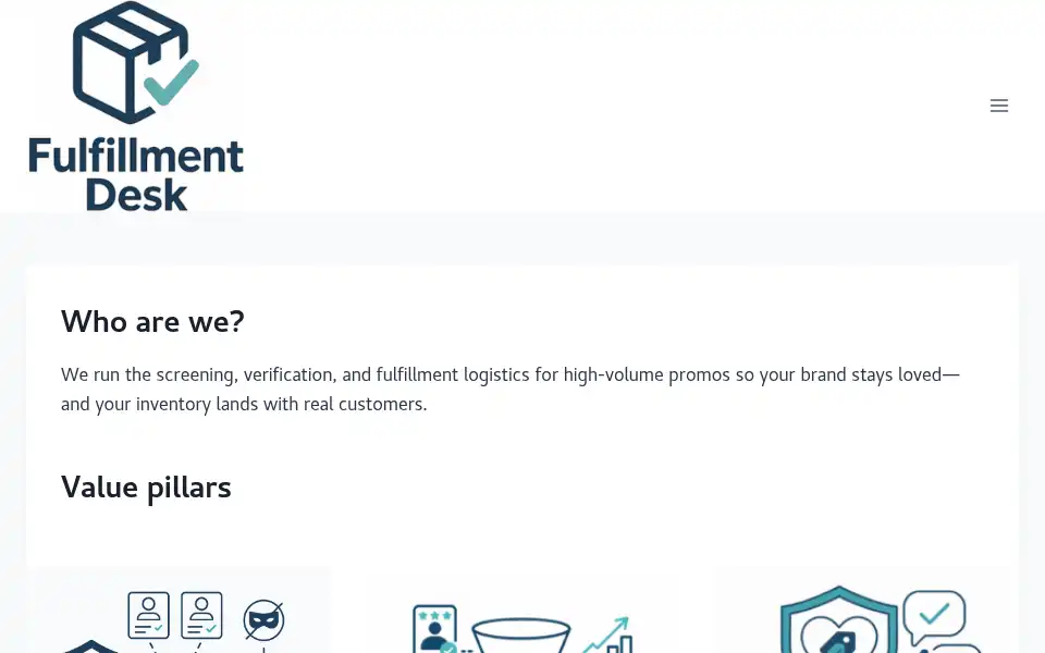 Screenshot of fulfillmentdesk.com