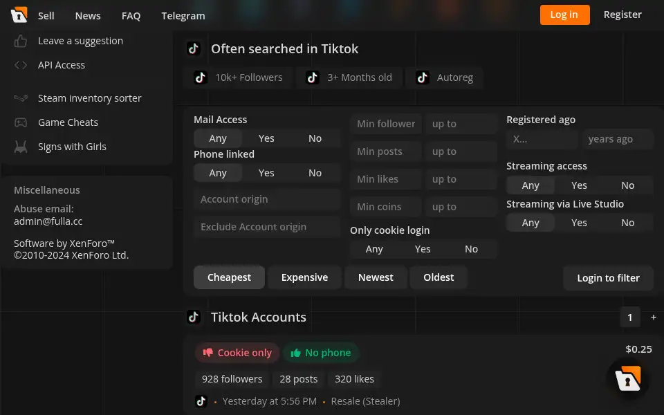 Screenshot of fulla.cc
