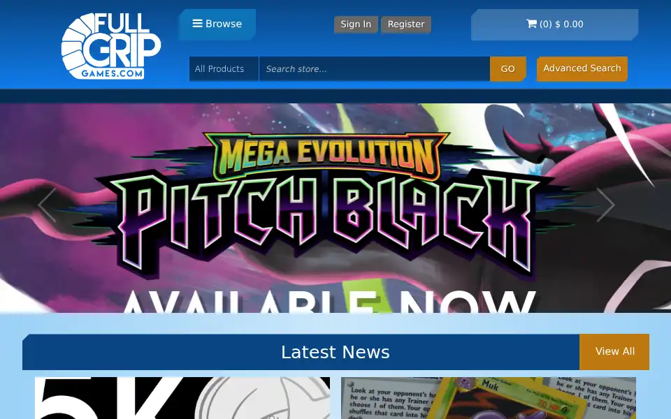 Screenshot of fullgripgames.com